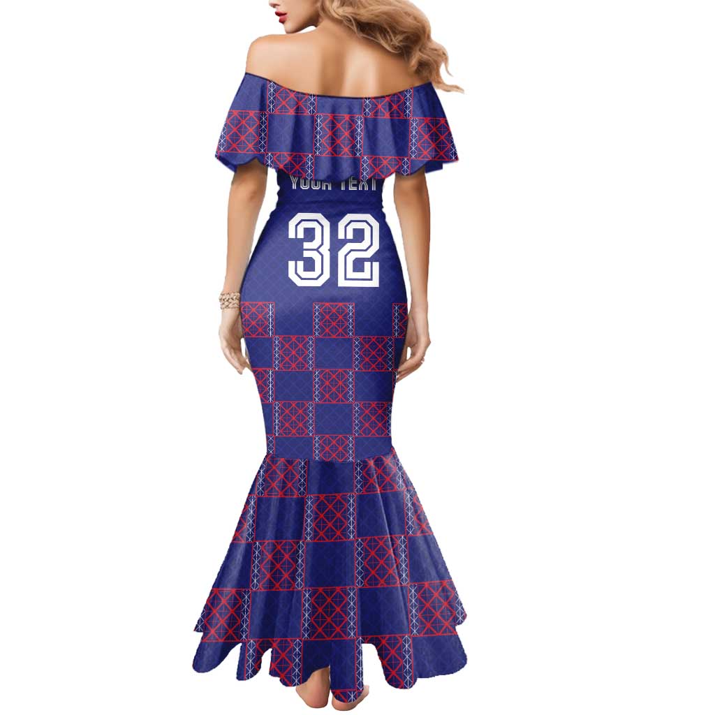 Custom Basketball Fan Jersey French Mermaid Dress Paris Architectural Heritage Checkered Style - Wonder Print Shop