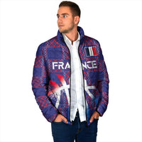 Custom Basketball Fan Jersey French Padded Jacket Paris Architectural Heritage Checkered Style - Wonder Print Shop