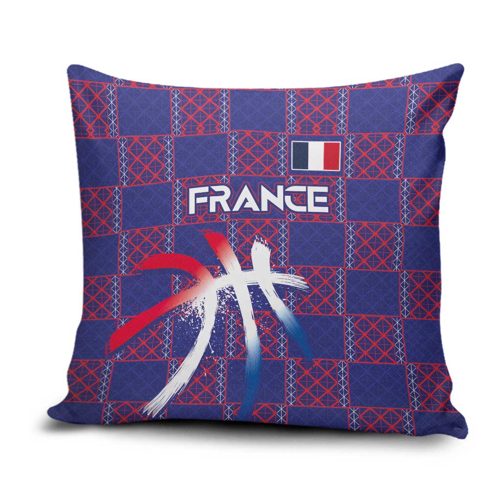 Basketball Fan Jersey French Pillow Cover Paris Architectural Heritage Checkered Style - Wonder Print Shop
