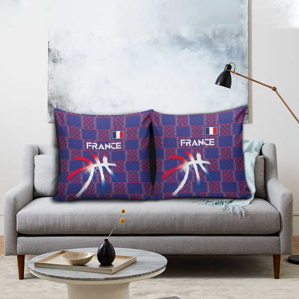 Basketball Fan Jersey French Pillow Cover Paris Architectural Heritage Checkered Style - Wonder Print Shop