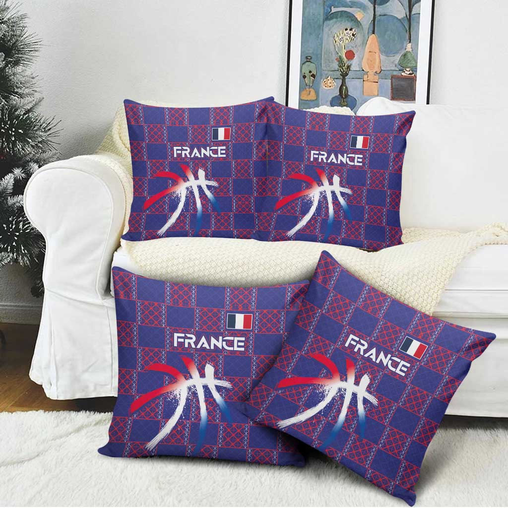 Basketball Fan Jersey French Pillow Cover Paris Architectural Heritage Checkered Style - Wonder Print Shop