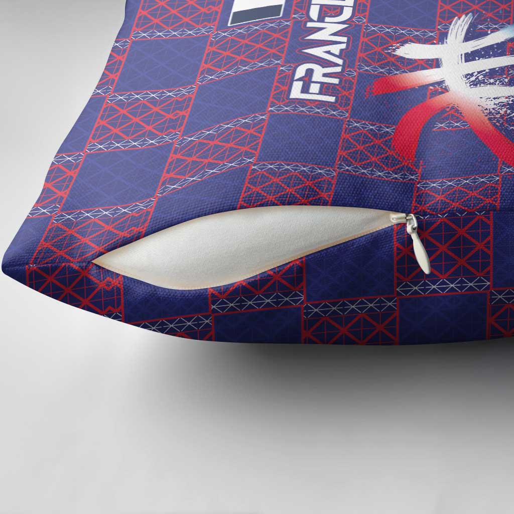 Basketball Fan Jersey French Pillow Cover Paris Architectural Heritage Checkered Style - Wonder Print Shop