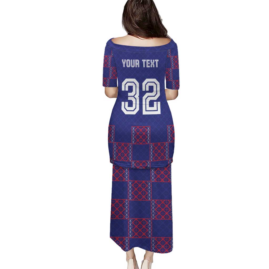 Custom Basketball Fan Jersey French Puletasi Paris Architectural Heritage Checkered Style - Wonder Print Shop
