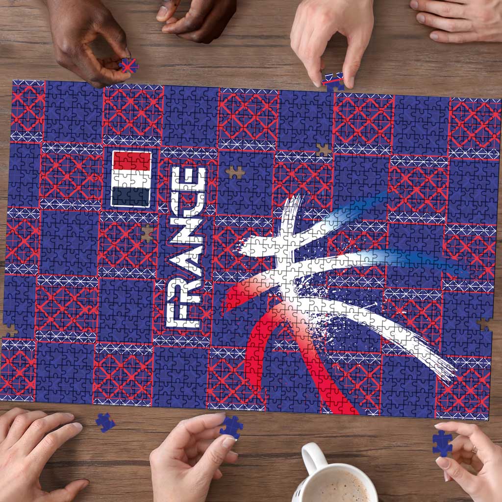 Basketball Fan Jersey French Puzzle Paris Architectural Heritage Checkered Style - Wonder Print Shop