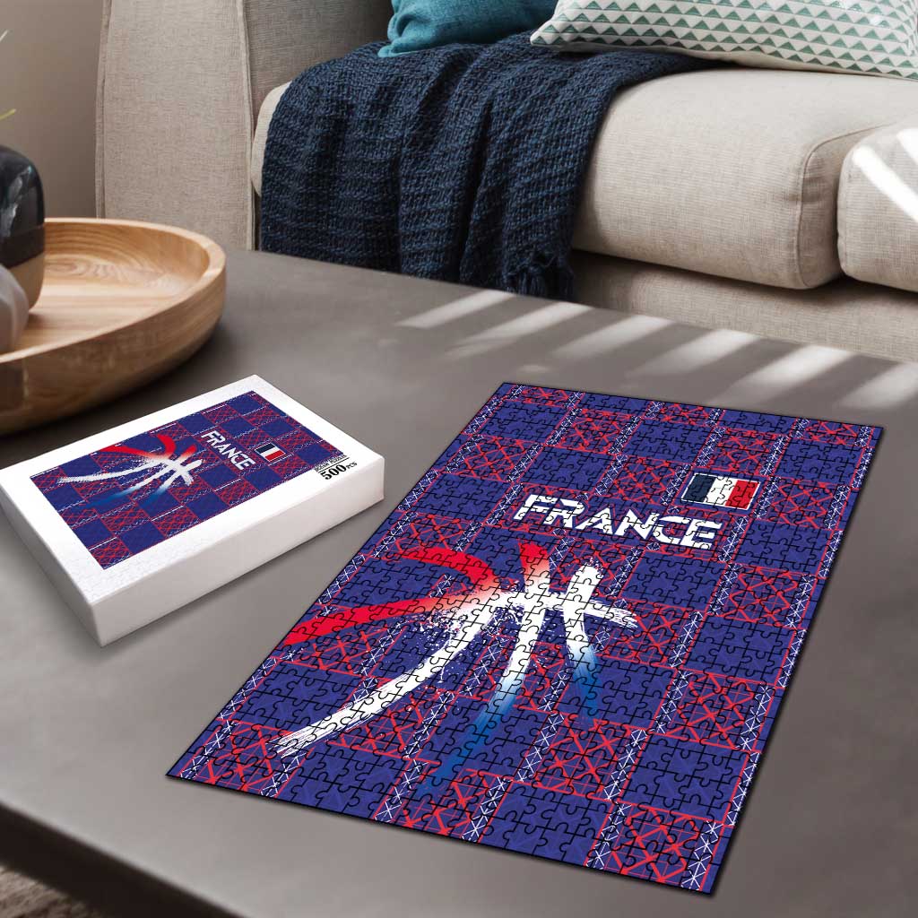 Basketball Fan Jersey French Puzzle Paris Architectural Heritage Checkered Style - Wonder Print Shop