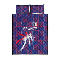 Basketball Fan Jersey French Quilt Bed Set Paris Architectural Heritage Checkered Style - Wonder Print Shop