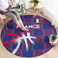 Basketball Fan Jersey French Round Carpet Paris Architectural Heritage Checkered Style - Wonder Print Shop