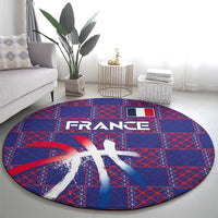Basketball Fan Jersey French Round Carpet Paris Architectural Heritage Checkered Style - Wonder Print Shop