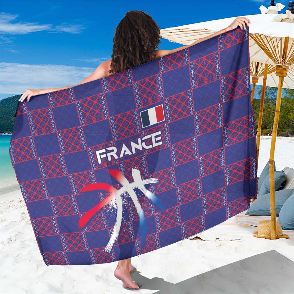 Basketball Fan Jersey French Sarong Paris Architectural Heritage Checkered Style - Wonder Print Shop