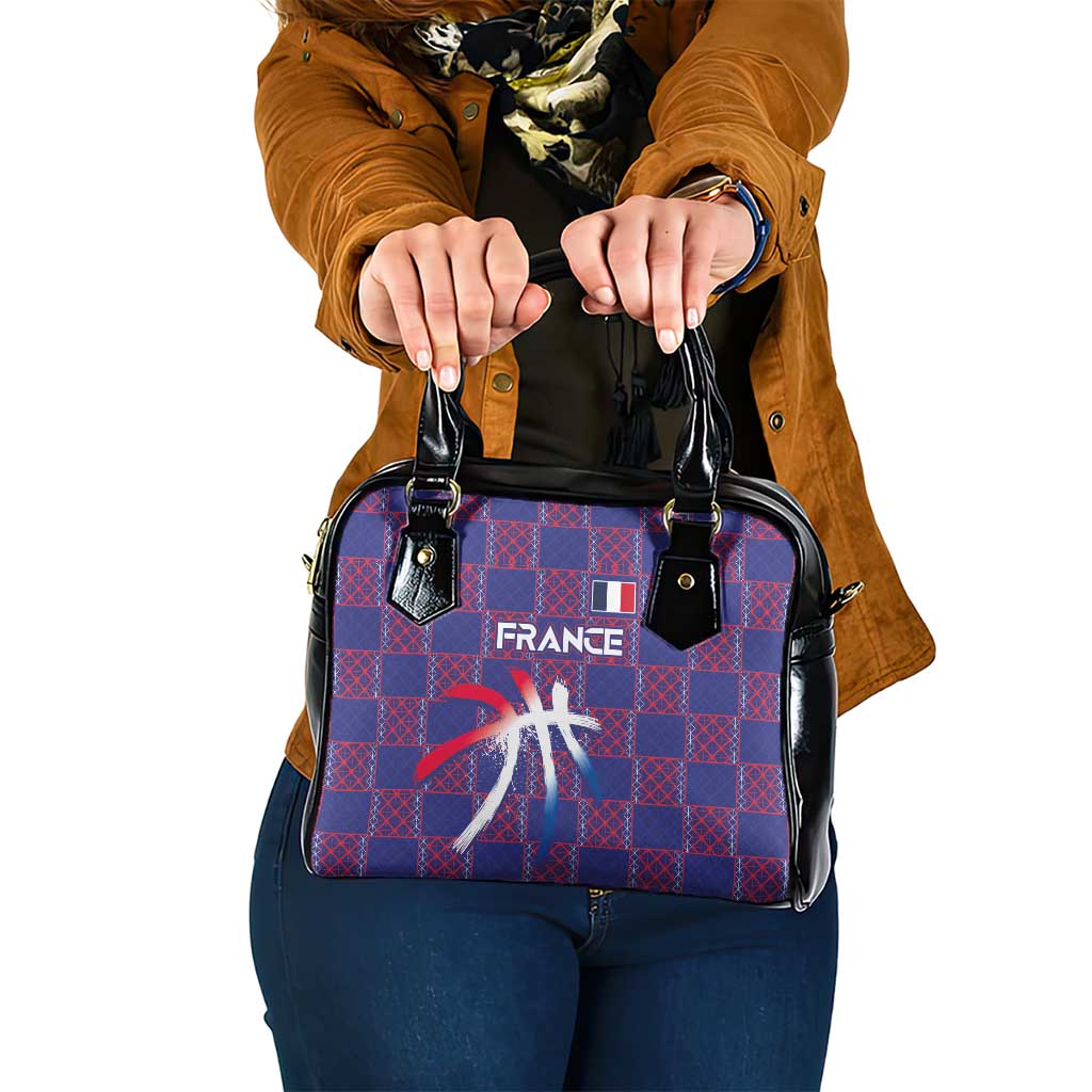 Basketball Fan Jersey French Shoulder Handbag Paris Architectural Heritage Checkered Style - Wonder Print Shop