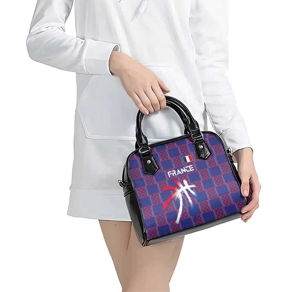 Basketball Fan Jersey French Shoulder Handbag Paris Architectural Heritage Checkered Style - Wonder Print Shop