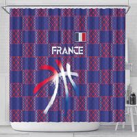 Basketball Fan Jersey French Shower Curtain Paris Architectural Heritage Checkered Style - Wonder Print Shop