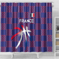 Basketball Fan Jersey French Shower Curtain Paris Architectural Heritage Checkered Style - Wonder Print Shop