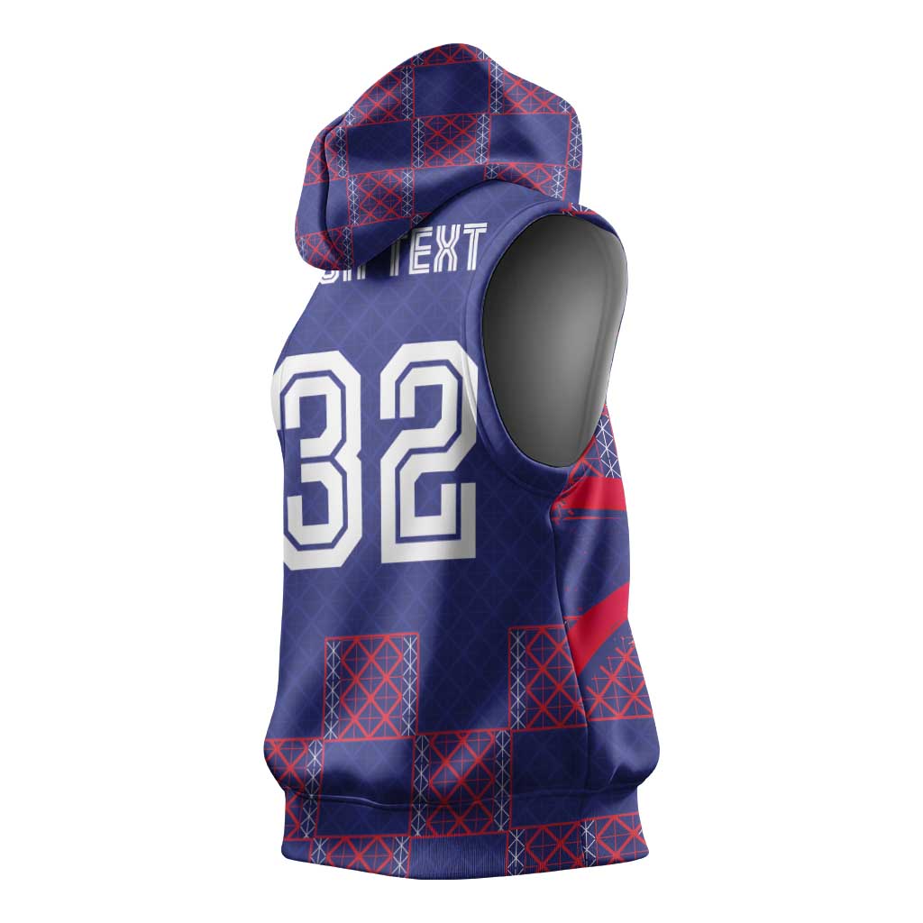 Custom Basketball Fan Jersey French Sleeveless Hoodie Paris Architectural Heritage Checkered Style - Wonder Print Shop