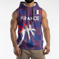 Custom Basketball Fan Jersey French Sleeveless Hoodie Paris Architectural Heritage Checkered Style - Wonder Print Shop