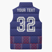 Custom Basketball Fan Jersey French Sleeveless Puffer Jacket Paris Architectural Heritage Checkered Style - Wonder Print Shop