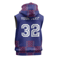 Custom Basketball Fan Jersey French Sleeveless Zip Hoodie Paris Architectural Heritage Checkered Style - Wonder Print Shop