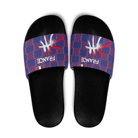 Basketball Fan Jersey French Slide Sandals Paris Architectural Heritage Checkered Style - Wonder Print Shop