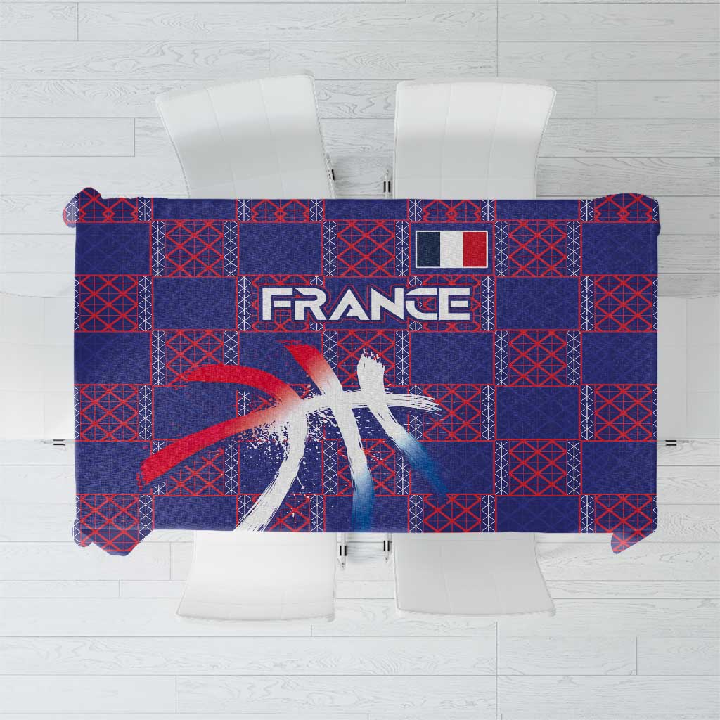 Basketball Fan Jersey French Tablecloth Paris Architectural Heritage Checkered Style - Wonder Print Shop