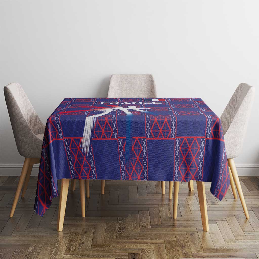 Basketball Fan Jersey French Tablecloth Paris Architectural Heritage Checkered Style - Wonder Print Shop