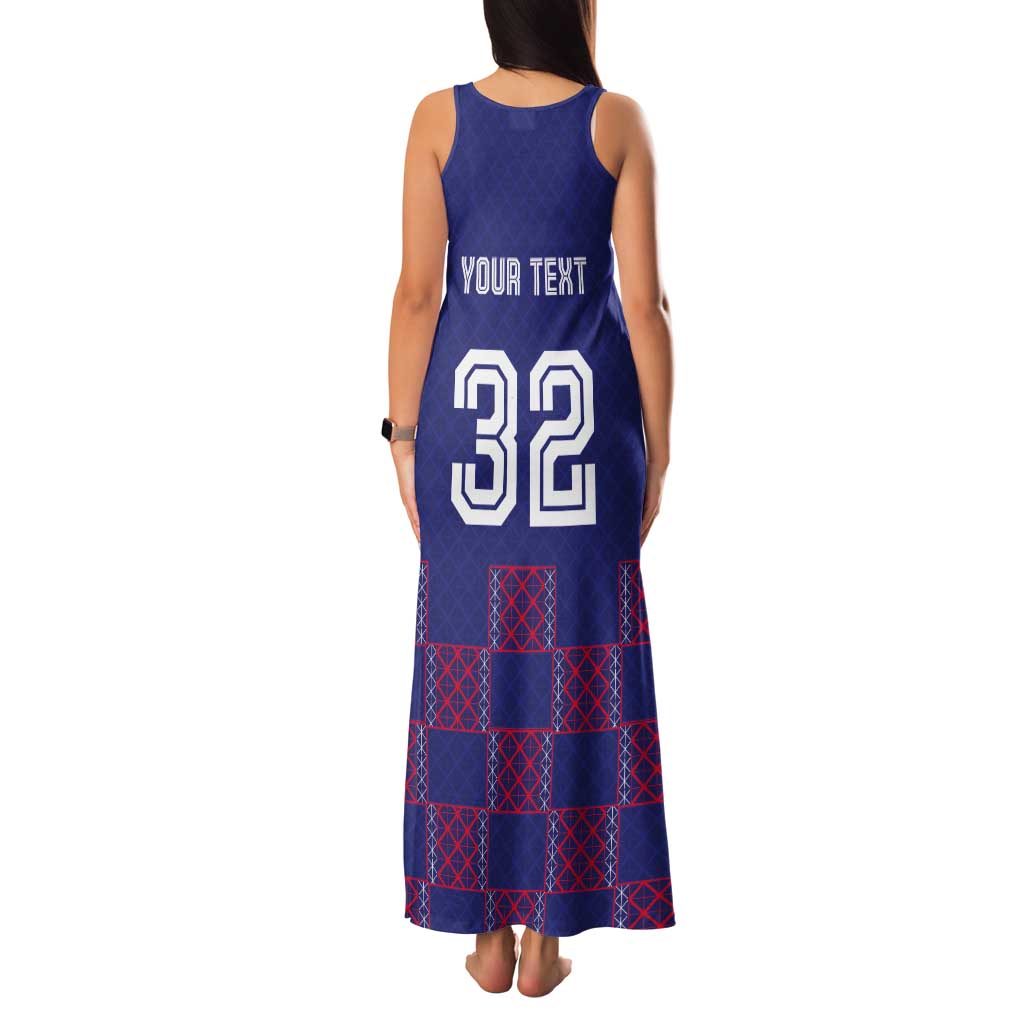 Custom Basketball Fan Jersey French Tank Maxi Dress Paris Architectural Heritage Checkered Style - Wonder Print Shop