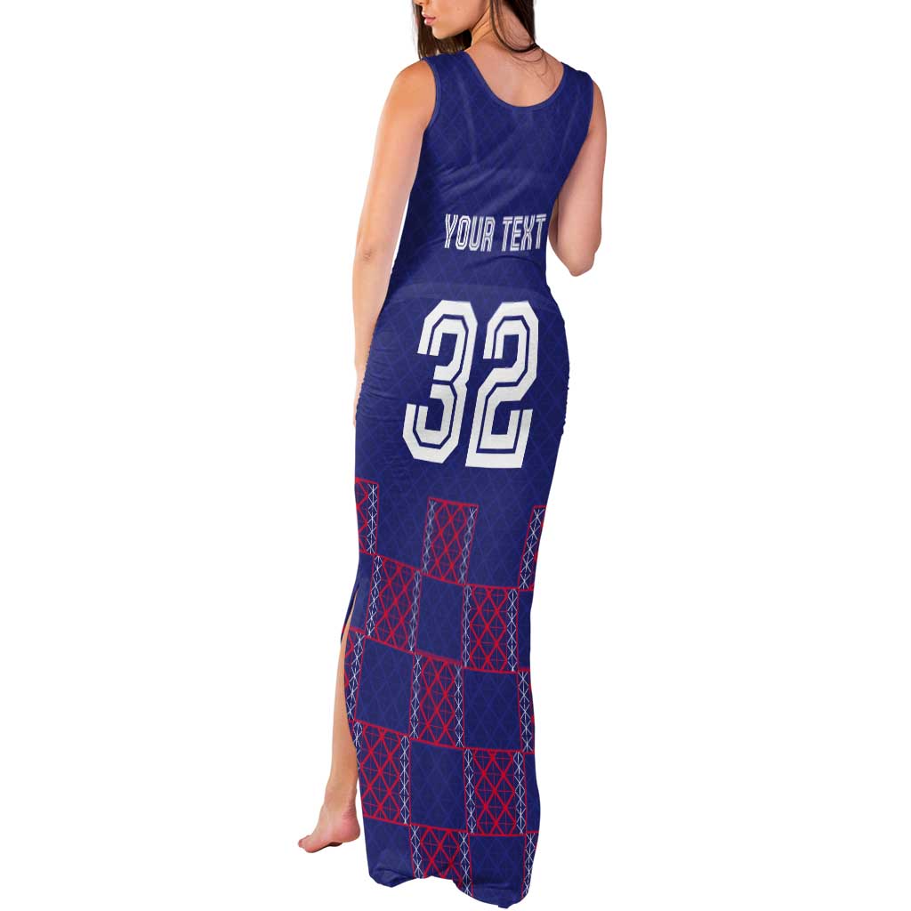 Custom Basketball Fan Jersey French Tank Maxi Dress Paris Architectural Heritage Checkered Style - Wonder Print Shop