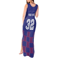 Custom Basketball Fan Jersey French Tank Maxi Dress Paris Architectural Heritage Checkered Style - Wonder Print Shop