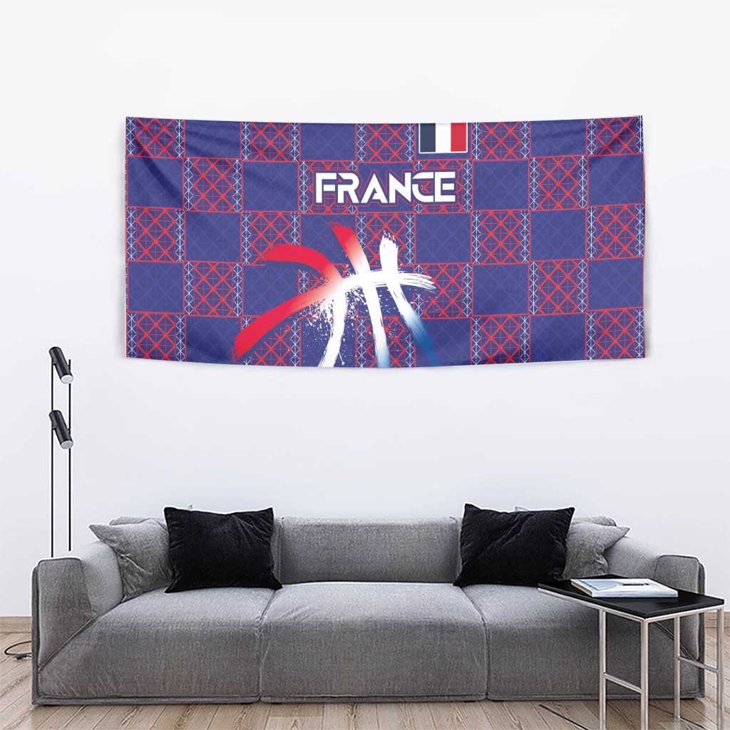 Basketball Fan Jersey French Tapestry Paris Architectural Heritage Checkered Style - Wonder Print Shop