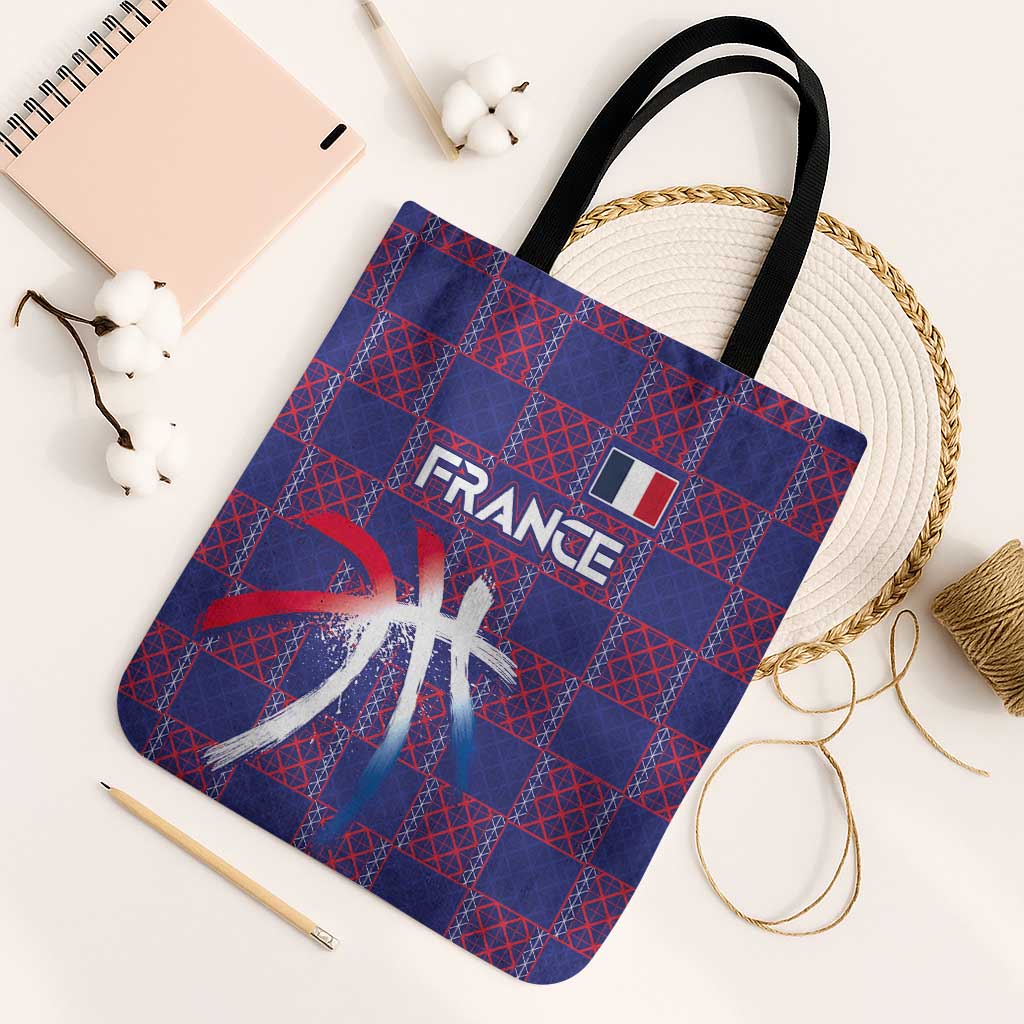Basketball Fan Jersey French Tote Bag Paris Architectural Heritage Checkered Style - Wonder Print Shop