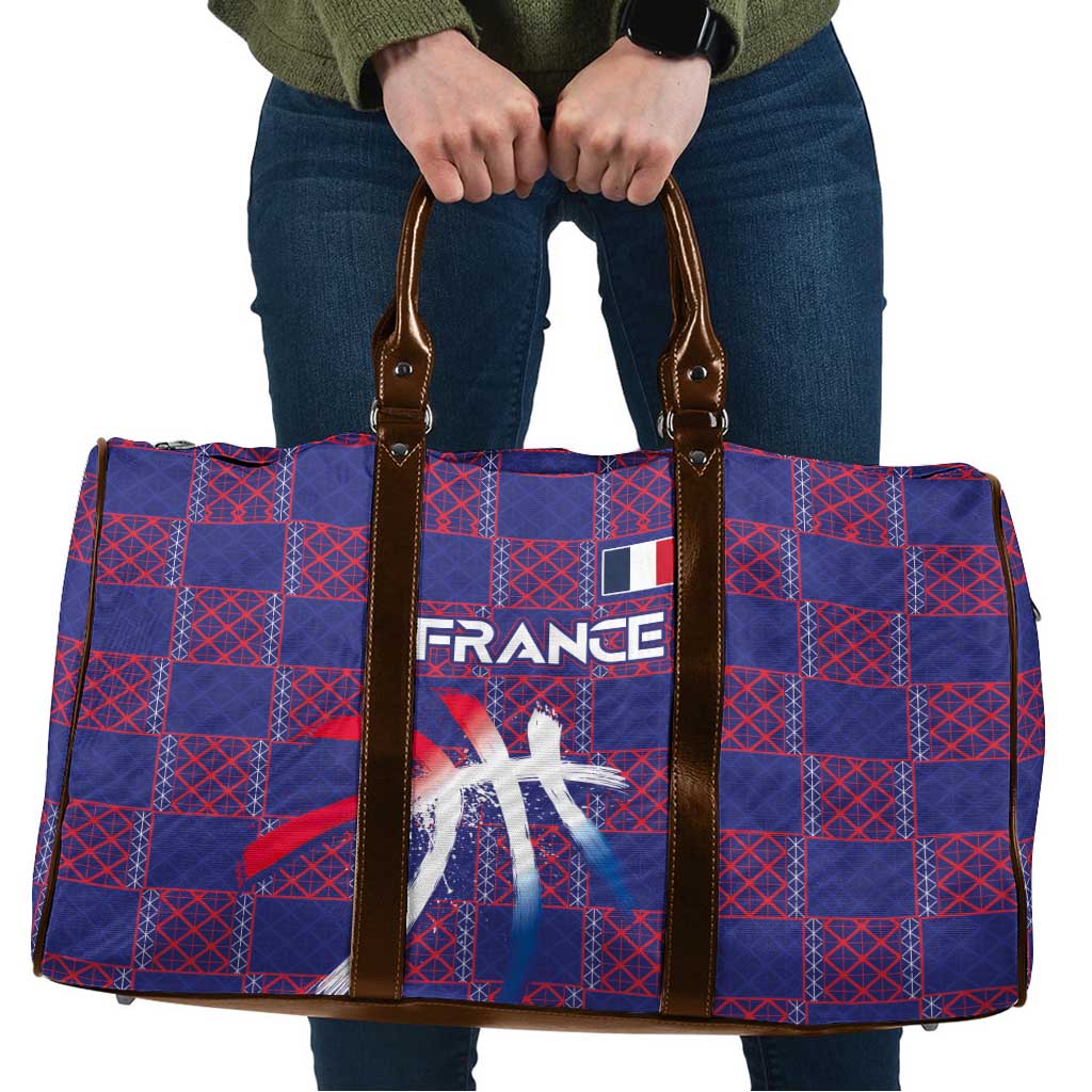 Basketball Fan Jersey French Travel Bag Paris Architectural Heritage Checkered Style - Wonder Print Shop