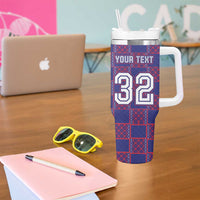 Custom Basketball Fan Jersey French Tumbler With Handle Paris Architectural Heritage Checkered Style - Wonder Print Shop