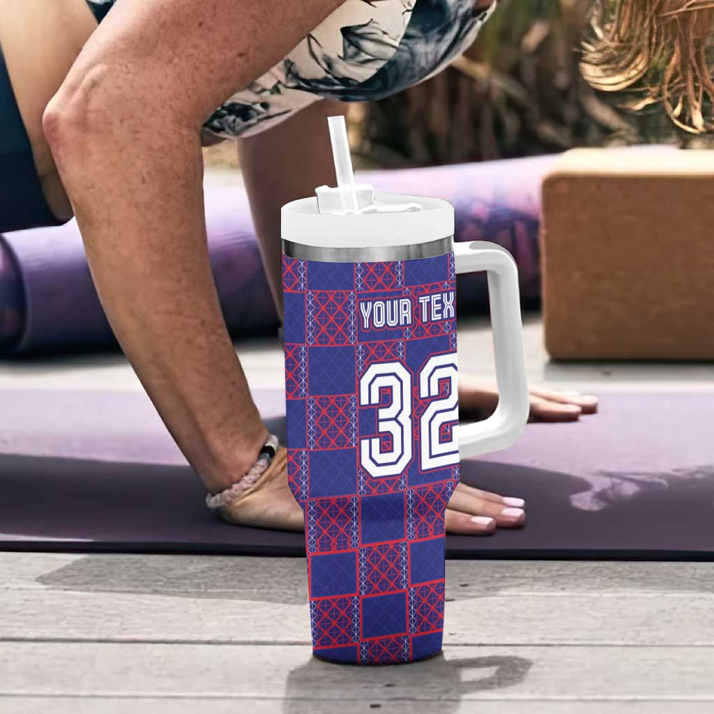 Custom Basketball Fan Jersey French Tumbler With Handle Paris Architectural Heritage Checkered Style - Wonder Print Shop