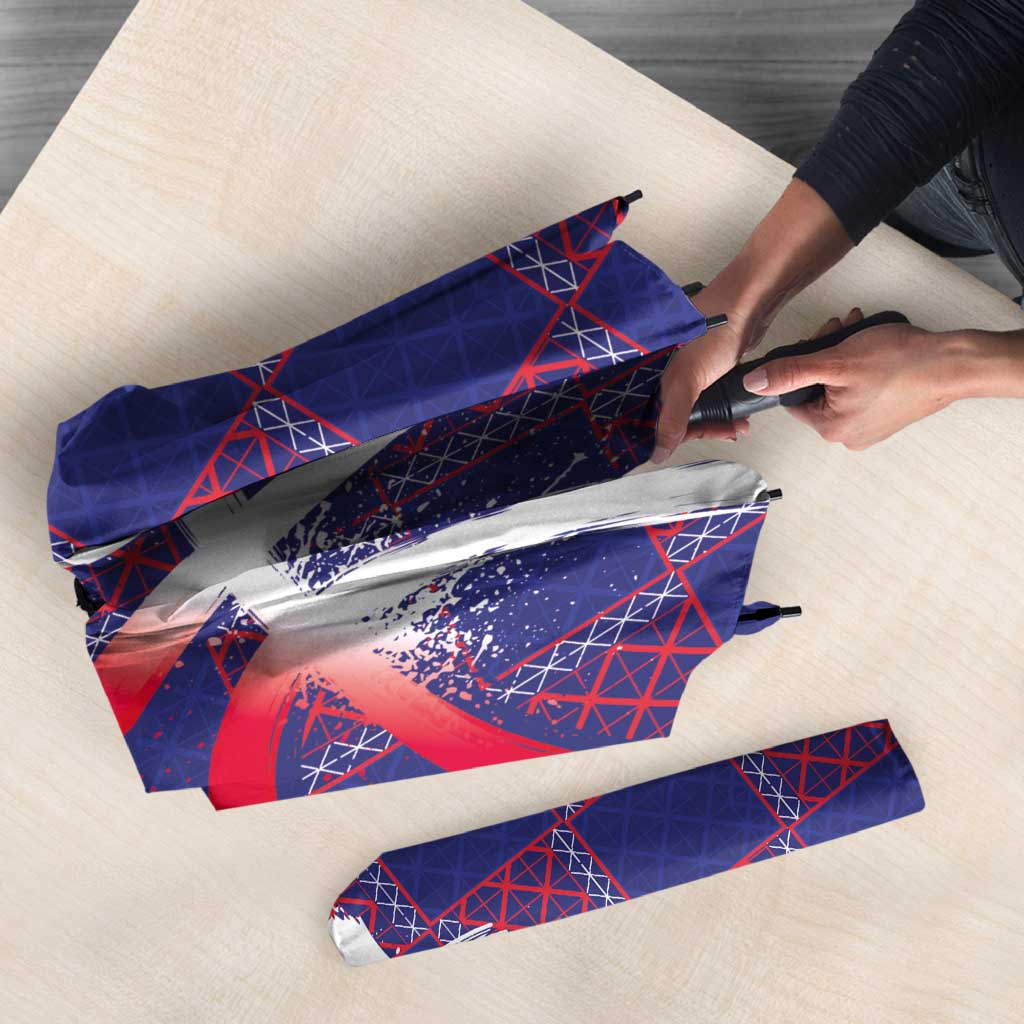Basketball Fan Jersey French Umbrella Paris Architectural Heritage Checkered Style - Wonder Print Shop