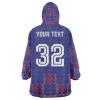 Custom Basketball Fan Jersey French Wearable Blanket Hoodie Paris Architectural Heritage Checkered Style - Wonder Print Shop