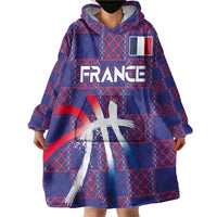 Custom Basketball Fan Jersey French Wearable Blanket Hoodie Paris Architectural Heritage Checkered Style - Wonder Print Shop