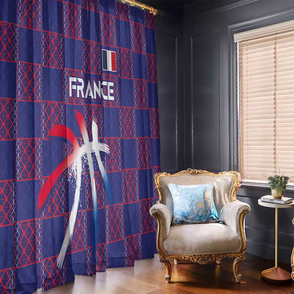 Basketball Fan Jersey French Window Curtain Paris Architectural Heritage Checkered Style - Wonder Print Shop