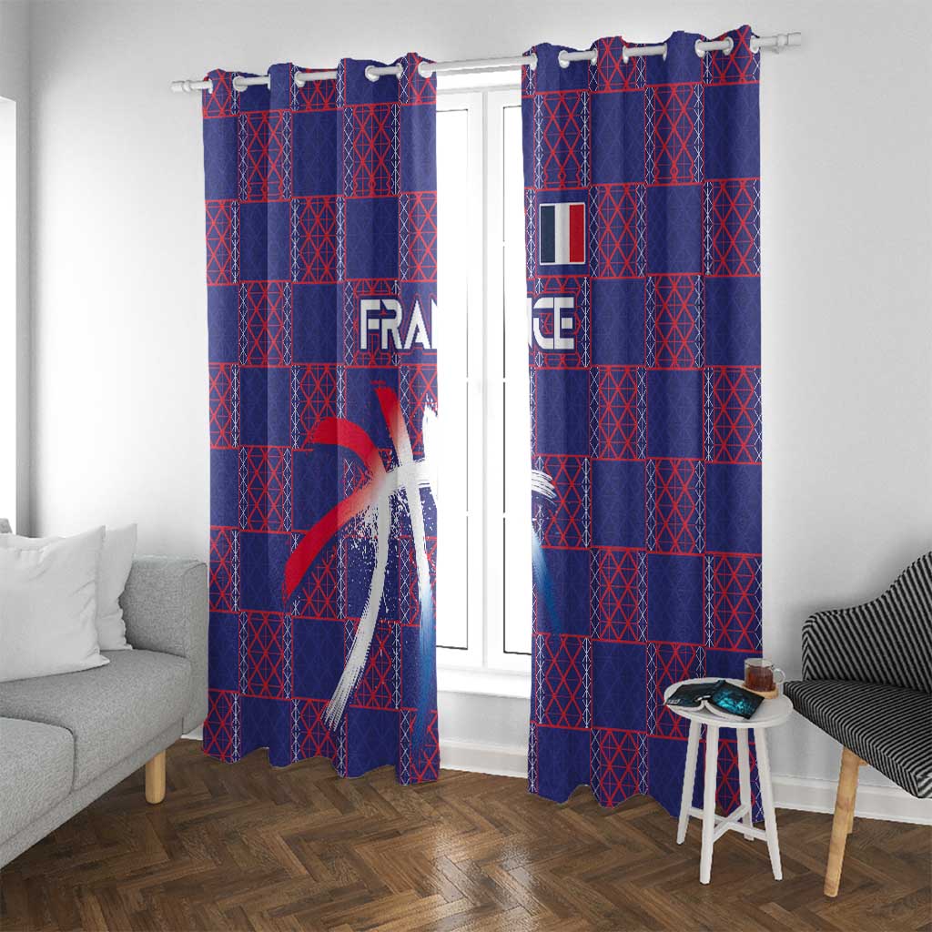 Basketball Fan Jersey French Window Curtain Paris Architectural Heritage Checkered Style - Wonder Print Shop