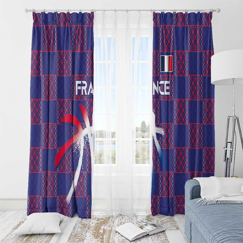 Basketball Fan Jersey French Window Curtain Paris Architectural Heritage Checkered Style - Wonder Print Shop