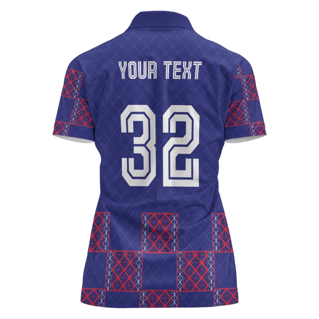 Custom Basketball Fan Jersey French Women Polo Shirt Paris Architectural Heritage Checkered Style - Wonder Print Shop
