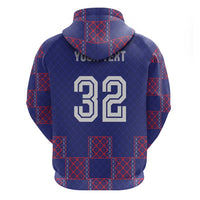 Custom Basketball Fan Jersey French Zip Hoodie Paris Architectural Heritage Checkered Style - Wonder Print Shop