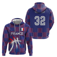 Custom Basketball Fan Jersey French Zip Hoodie Paris Architectural Heritage Checkered Style - Wonder Print Shop