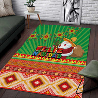 Mexico Area Rug Feliz Navidad Aztec Geometric Pattern - Wonder Print Shop