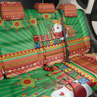 Mexico Back Car Seat Cover Feliz Navidad Aztec Geometric Pattern - Wonder Print Shop