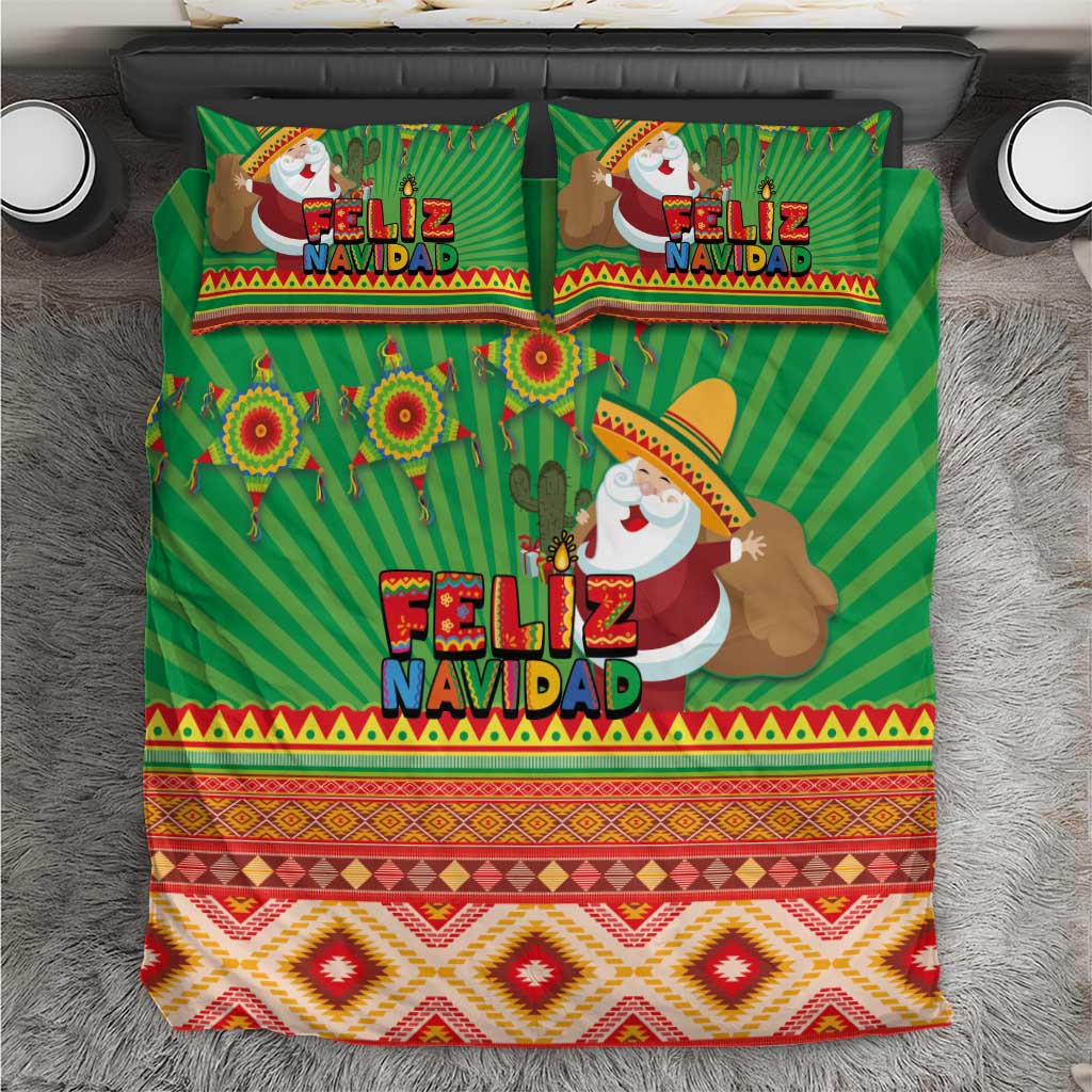 Mexico Bedding Set Feliz Navidad Aztec Geometric Pattern - Wonder Print Shop