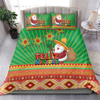 Mexico Bedding Set Feliz Navidad Aztec Geometric Pattern - Wonder Print Shop