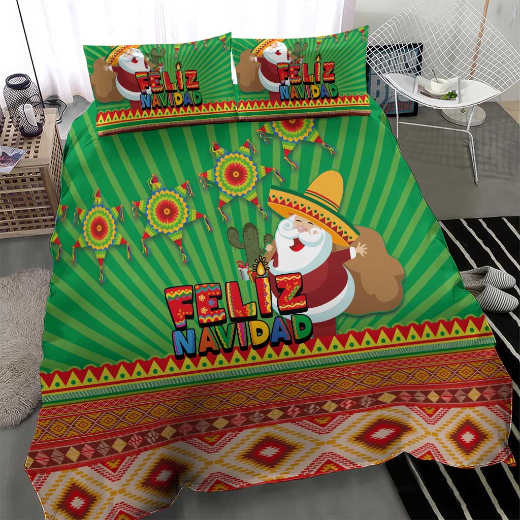Mexico Bedding Set Feliz Navidad Aztec Geometric Pattern - Wonder Print Shop