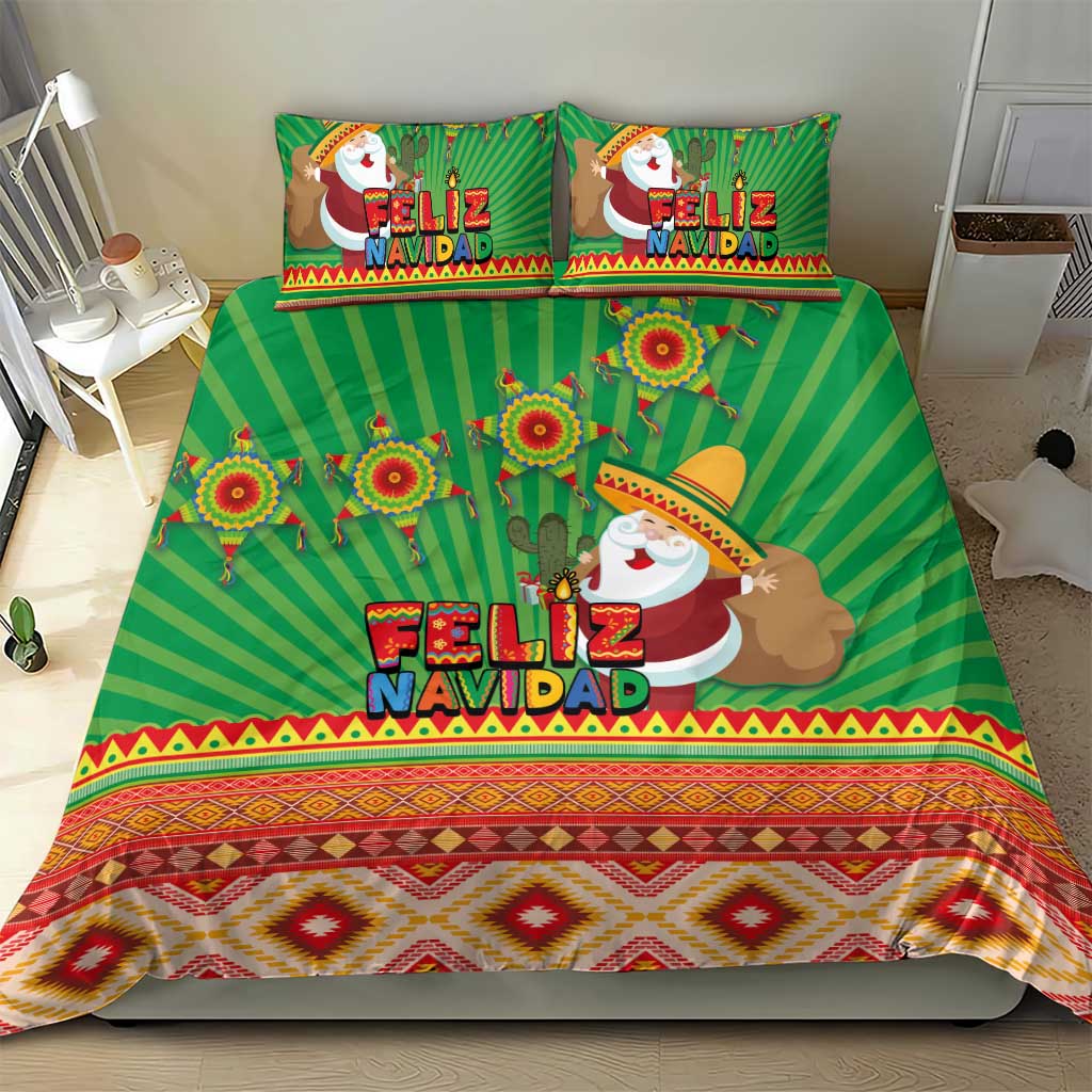 Mexico Bedding Set Feliz Navidad Aztec Geometric Pattern - Wonder Print Shop