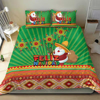 Mexico Bedding Set Feliz Navidad Aztec Geometric Pattern - Wonder Print Shop