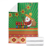 Mexico Blanket Feliz Navidad Aztec Geometric Pattern