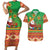 Mexico Couples Matching Short Sleeve Bodycon Dress and Hawaiian Shirt Feliz Navidad Aztec Geometric Pattern - Wonder Print Shop